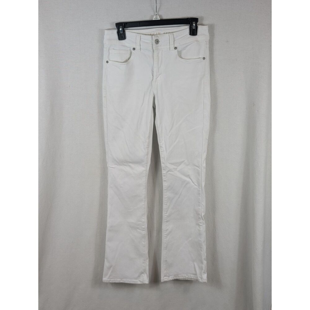 American Eagle Low Rise Kick Boot Jeans White Women's Size 6